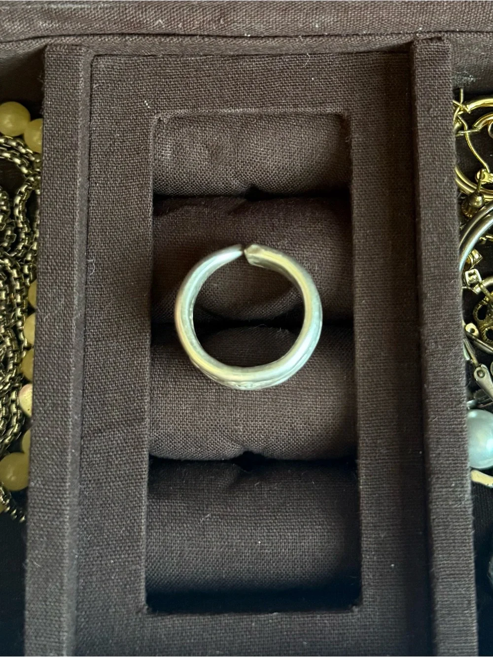 handmade silver floral engraved spoon ring
